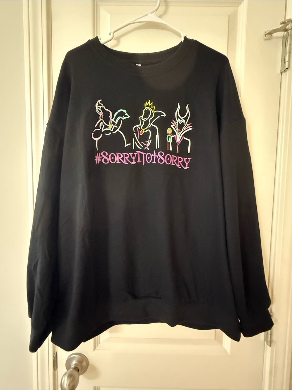 Disney Villains Black Women's Graphic Sweatshirt - #SORRYIOTSORRY